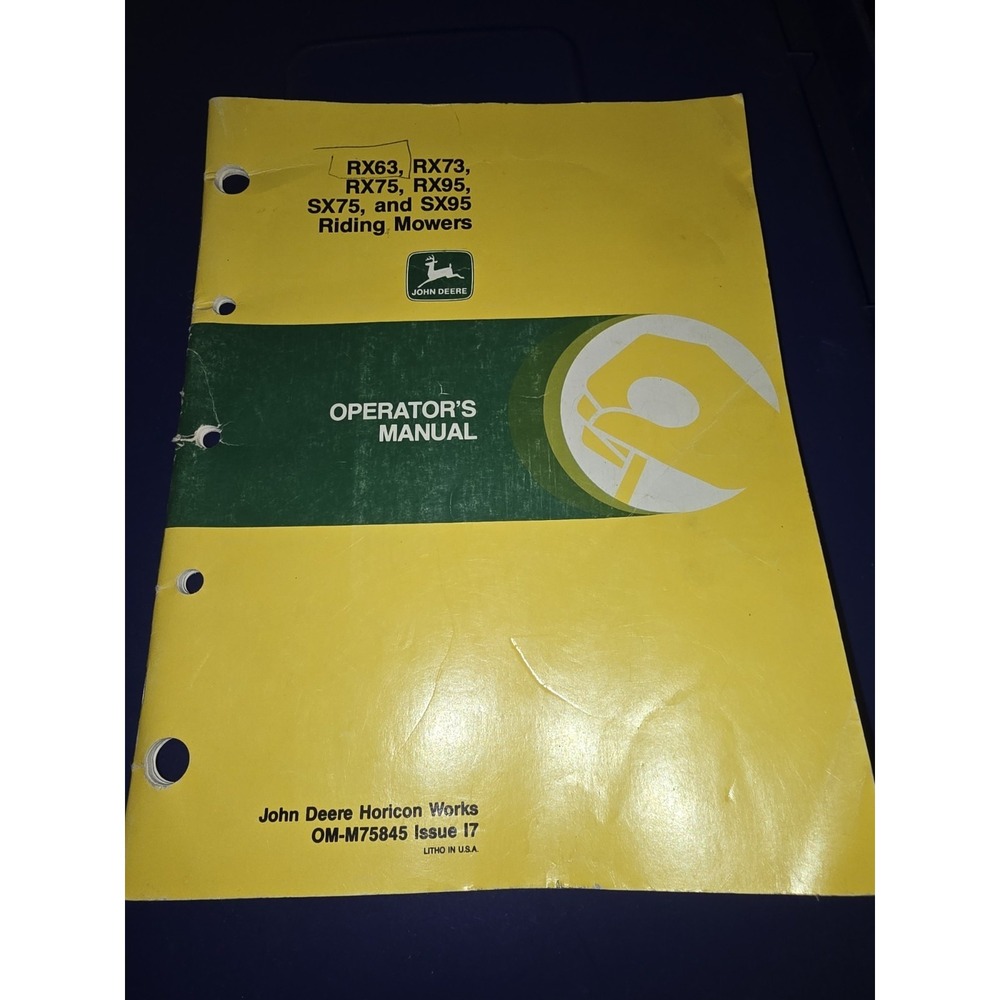 1987 JOHN DEERE RIDING MOWERS OPERATORS MANUAL ORIGINAL‎